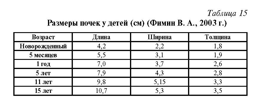 Размер почек у взрослых мужчин. Норма размера почек у детей по УЗИ таблица. Нормальные Размеры почек по УЗИ У детей по возрасту. Размер почек у детей норма таблица. Размеры почек в норме у детей.