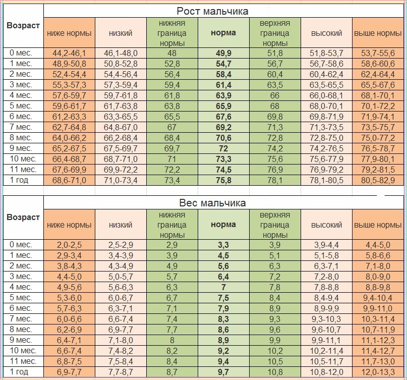 Рост И Вес Ребенка Фото